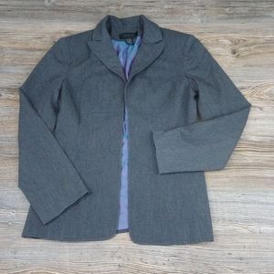 The Limited Stretch Gray Long Sleeve Blazer Jacket Suit Top
